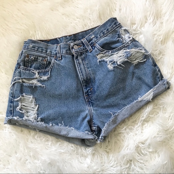 Levi's Pants - Levi’s 560 distressed cutoff festival jean shorts